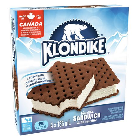 Box of Klondike Ice Cream Sandwiches. Boite de sandwich Box of Klondike Ice Cream