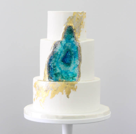 Blue Crystals Geode Cake