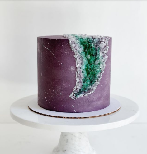 Green Crystal Geode Cake