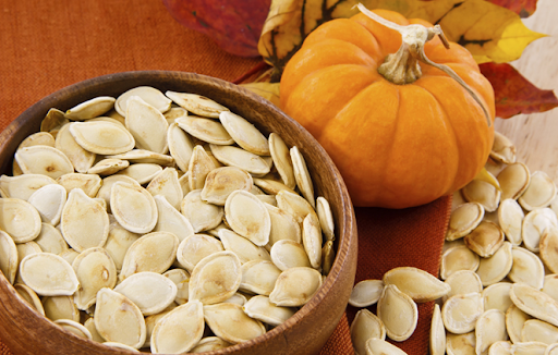 A bowl of pumpkin seeds