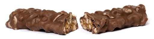 The crunchy and filling interior of Mr. Big, one of the famous Canadian chocolate bars.