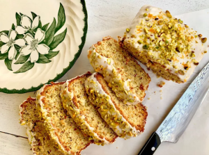 Pistachio pound cake with vanilla glaze and pistachio crumbs (Southern Living)