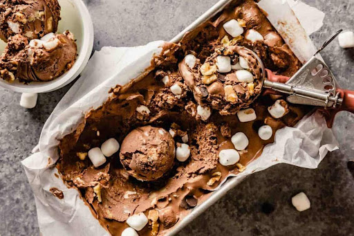 Home made Rocky Road Ice Cream (brown eyed baker)