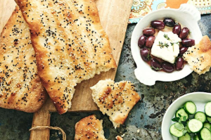 Hot barbari with cucumbers and olives (King Arthur)