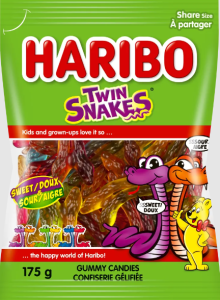 Twin Snakes by Haribo: one sweet, the other sour!