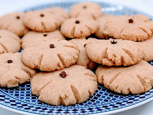  A plate of North African Ghoriba shortbread cookies